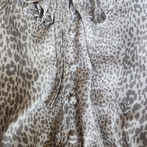 Buddy Love Cream With Animal Print Ruffle Dress.Size L - Picture 7 of 8